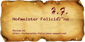 Hofmeister Feliciána névjegykártya